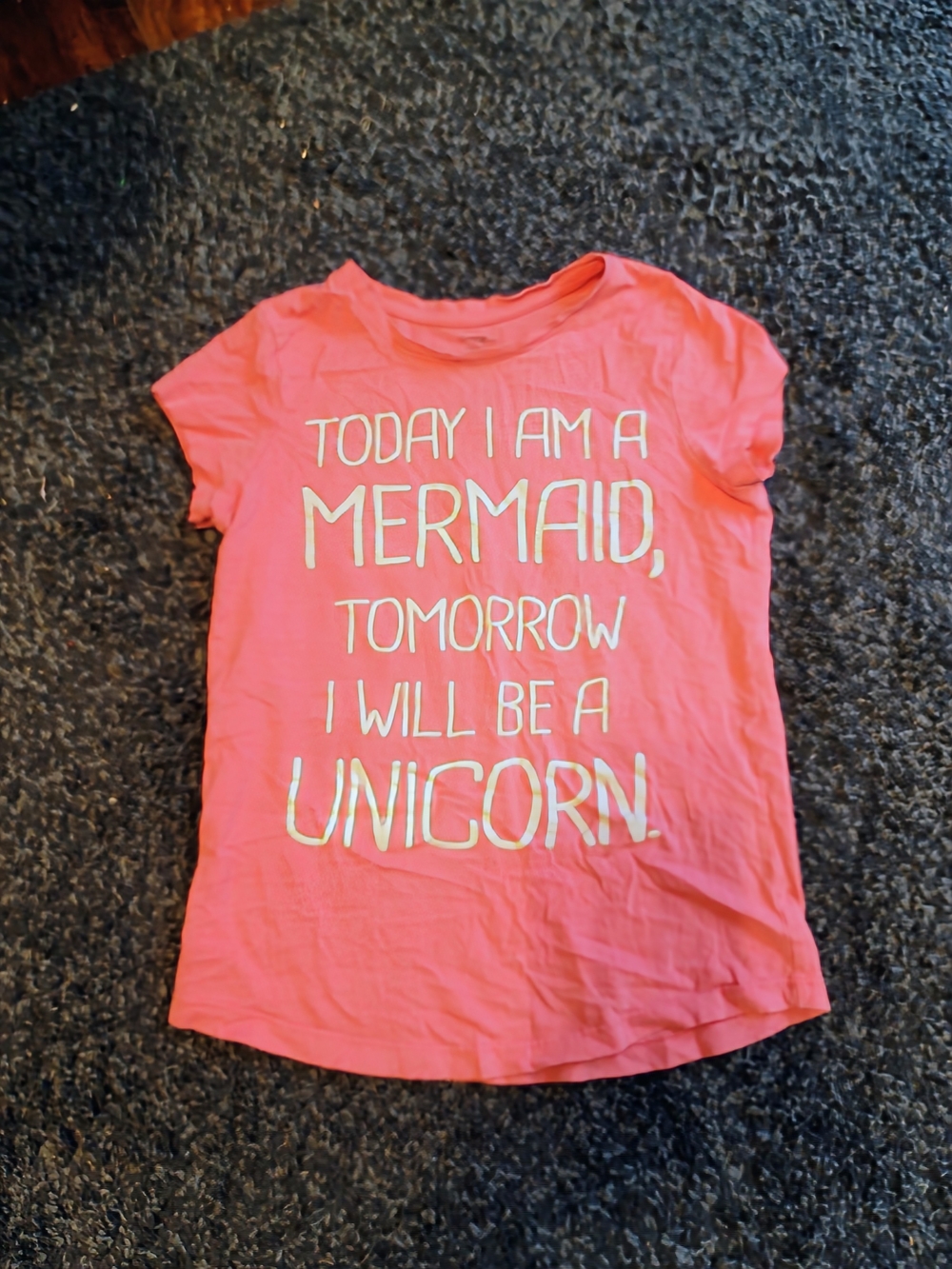 Girls' Pink 'Today I Am a Mermaid' Graphic Tee